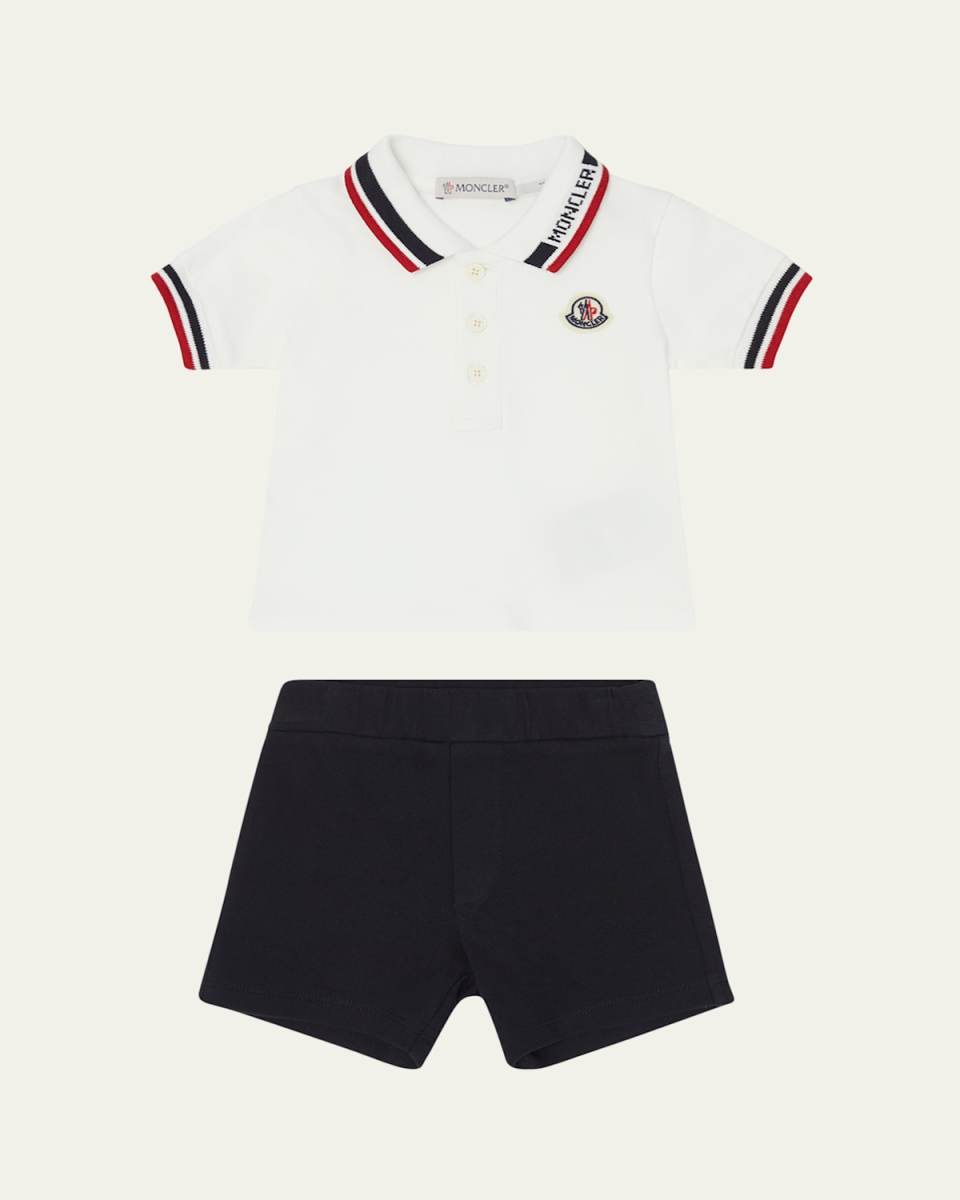 Boy's Short-Sleeve Polo Shirt and Shorts Set, Size 6M-3